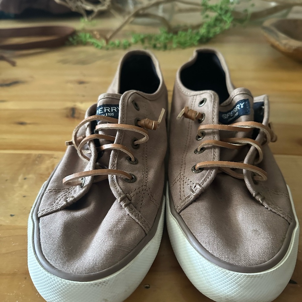 Sperry Tan Canvas Sneakers